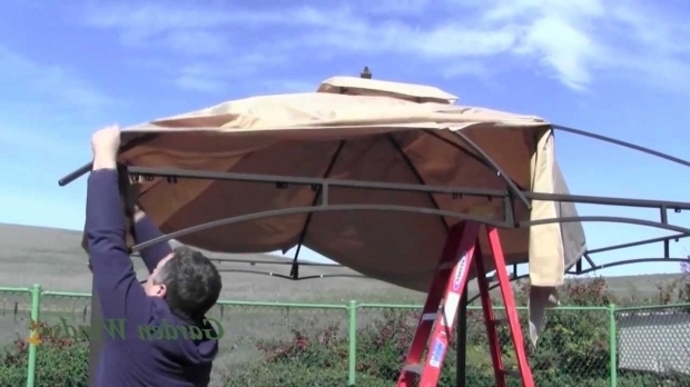 Marvelous Allen Roth Brown Rectangle Screened Gazebo How To Install A Lowes Allen Roth 10x12 Gazebo Canopy Youtube